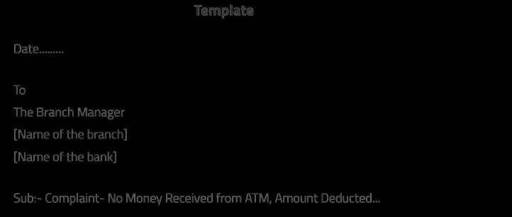 Complaint- No Money Received from ATM, Amount Deducted